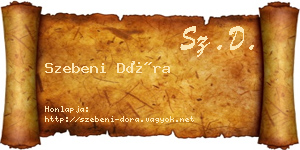 Szebeni Dóra névjegykártya